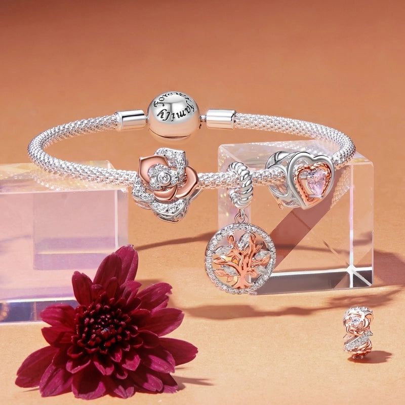 1 Piece 13*11mm 925 Sterling Silver Zircon Flower Pendant Beads Jewelry Accessories