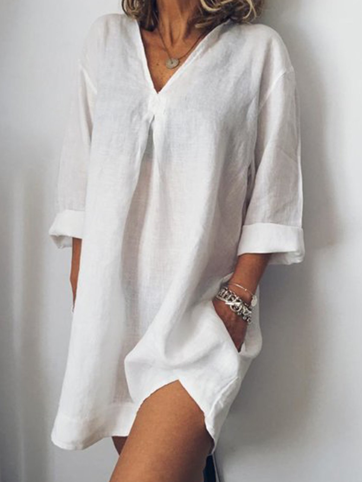 Women's Fashion Long Sleeve Linen Casual Tops