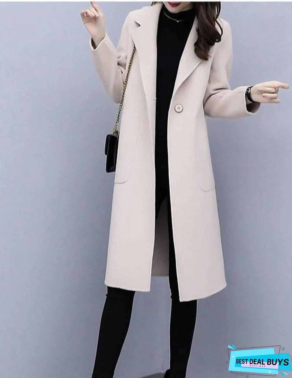 Woolen Mid-Length Coat