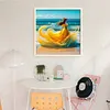 Beach Dress Girl-11CT Stamped Cross Stitch 45*45cm/17.72*17.72in