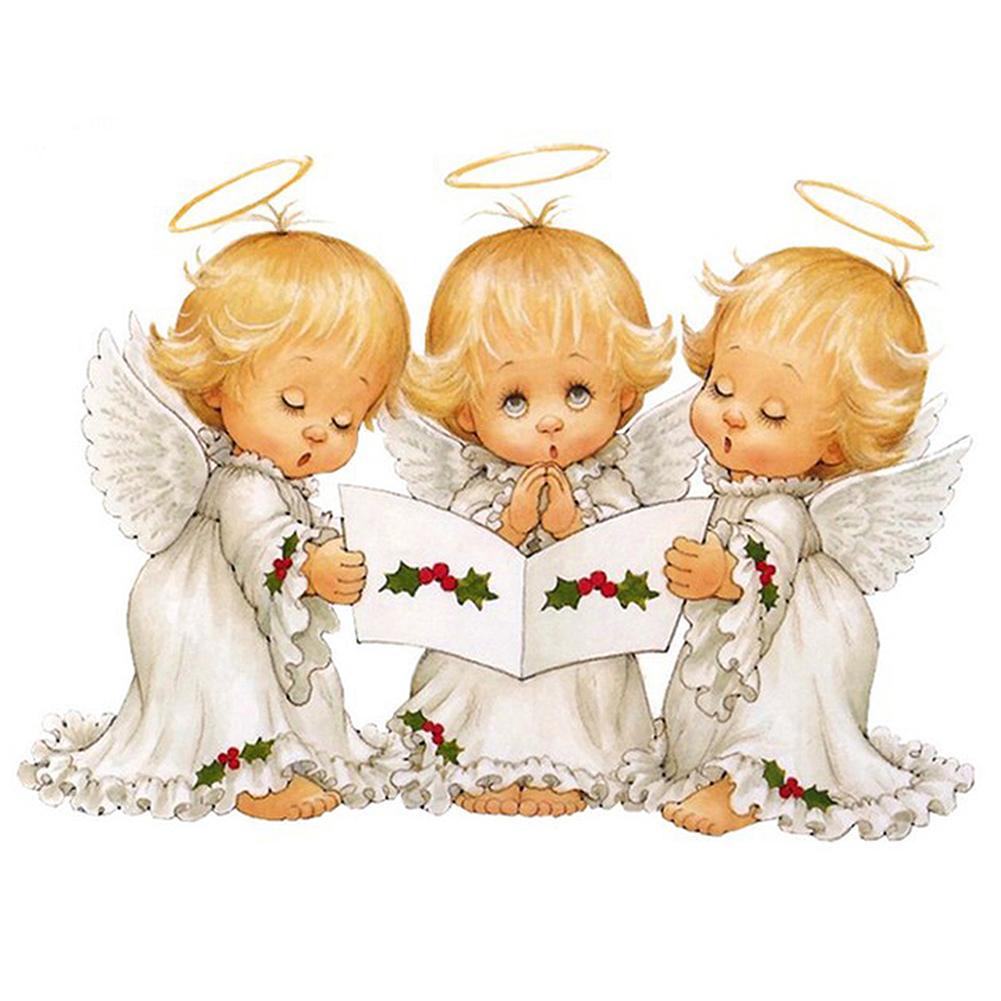 

30*40CM - Three Little Angels - Special Shaped Diamond Painting, 501 Original
