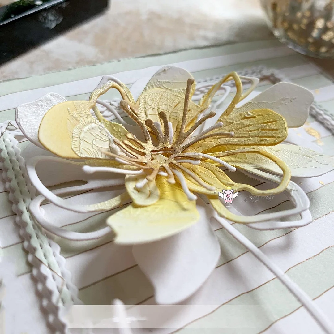 Piggy Craft metal cutting dies cut die mold 2021 New Flower decoration Scrapbook paper craft knife mould blade punch stencils