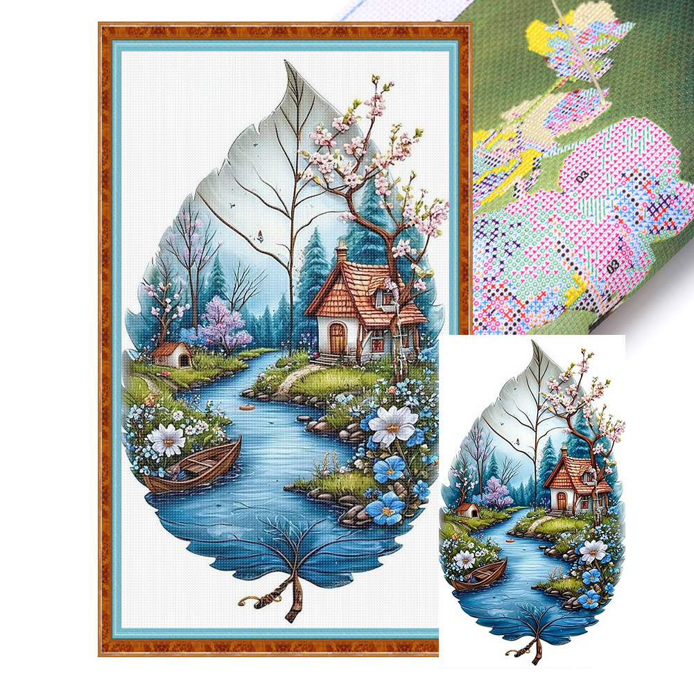 Four Seasons Leaves Full 11CT Pre-stamped Canvas(40*70cm) Cross Stitch