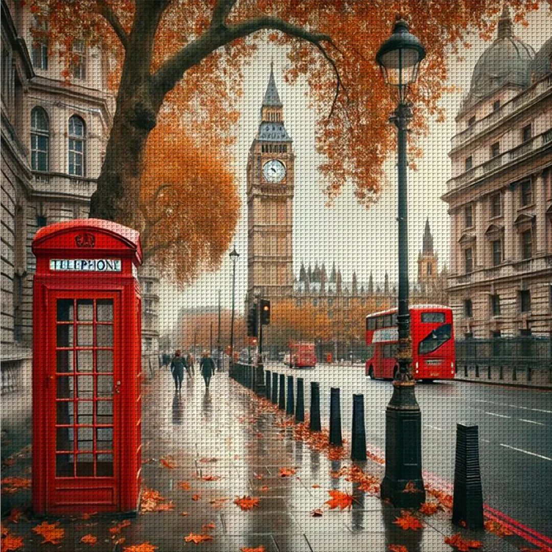 Street Scene Castle Full 14CT DIY Counted Cross Stitch Kits Home Decor 40x40cm