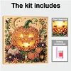 Halloween Bead Art DIY Pearl Painting Kit with Frame 20x20cm(Pumpkin)