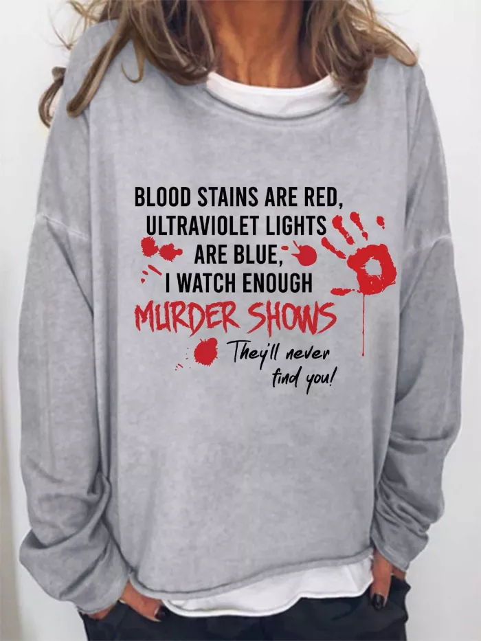 Halloween Fashion Loose Printed Long Sleeve Sweatshirt