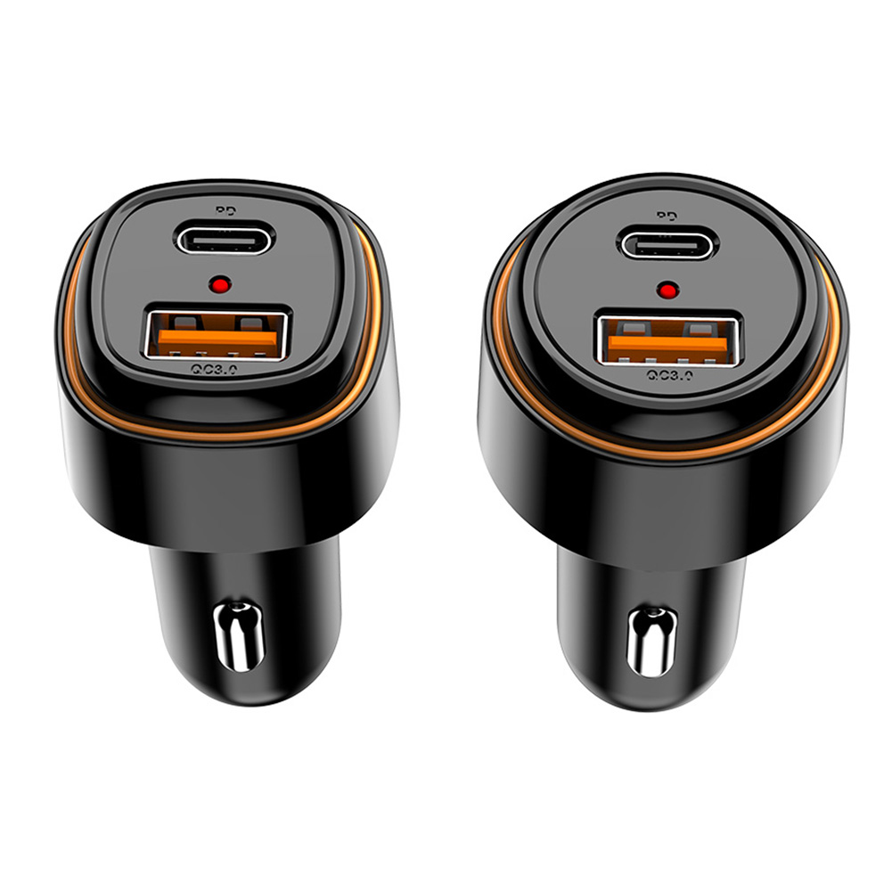 

Fast Charging 2 Ports PD QC3.0 Car Charger for Samsung Huawei Mobile Phone, Round, 501 Original