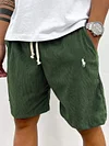 Men's Lace Up Vintage Corduroy Casual Shorts