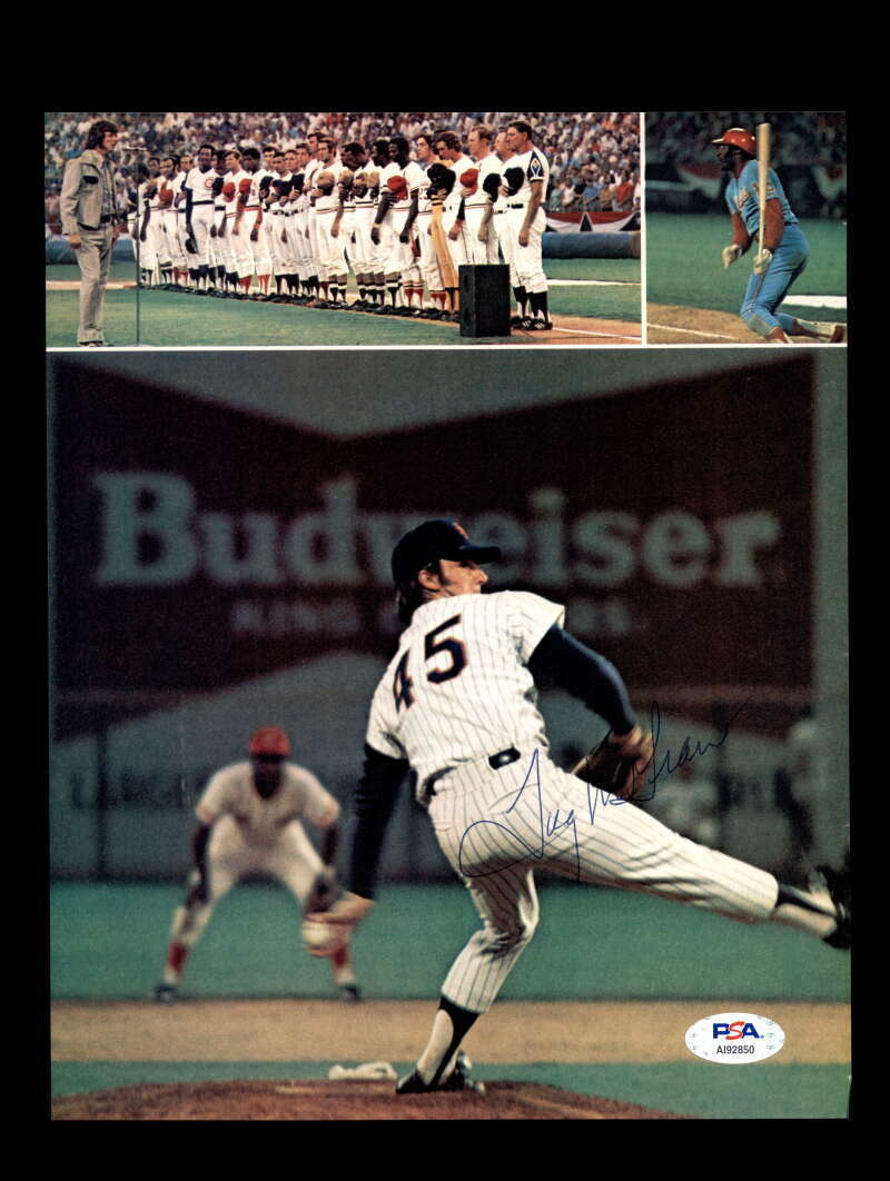 Tug McGraw PSA DNA Coa Signed 8x10 Vintage Mets 1970`s Photo Poster painting Autograph