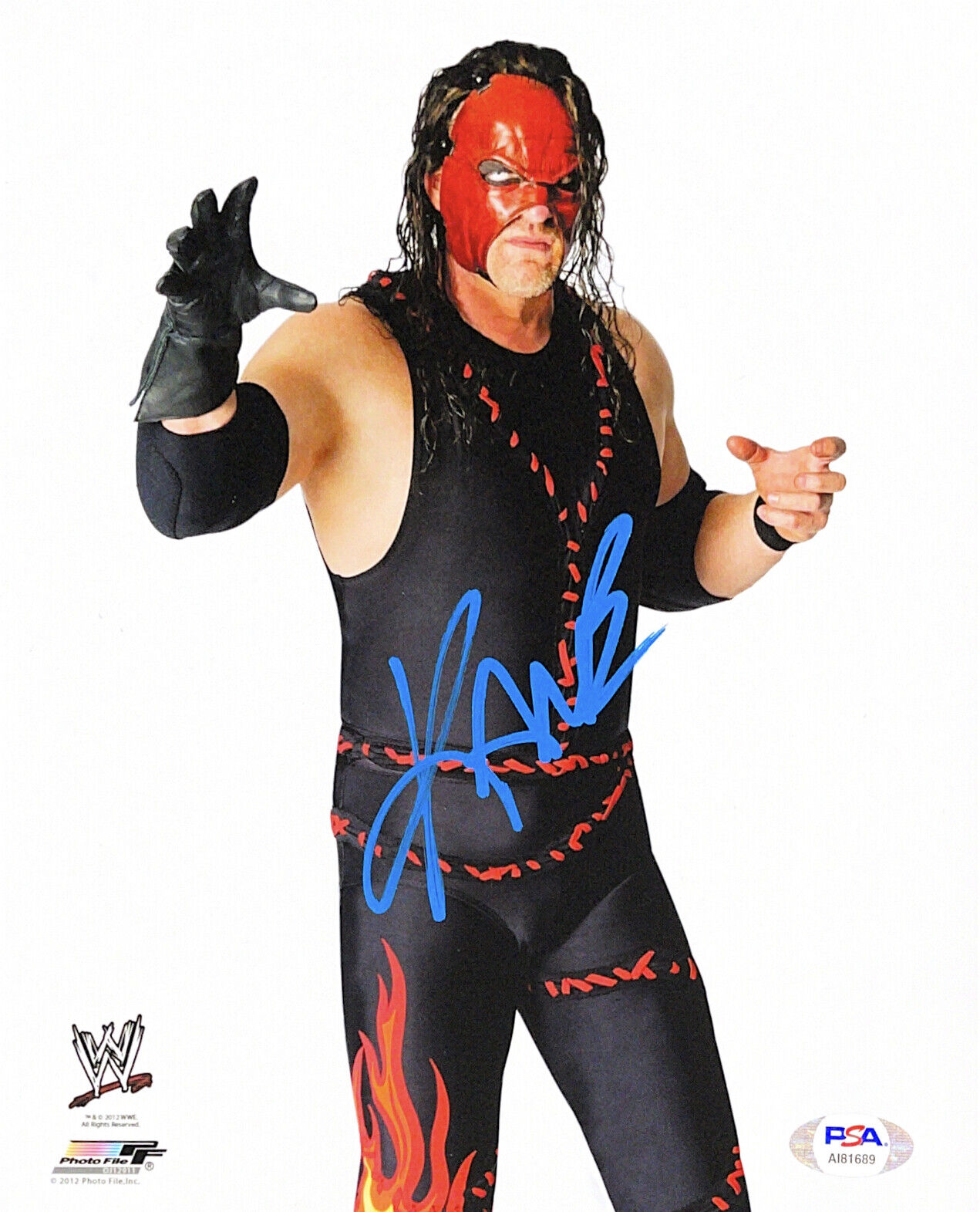 WWE KANE HAND SIGNED AUTOGRAPHED 8X10 Photo Poster painting WITH PROOF AND PSA DNA COA 6 RARE