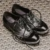 Comfortable Lace-up Square-heel Low-heel Men's Leather Shoes -Dress Shoes