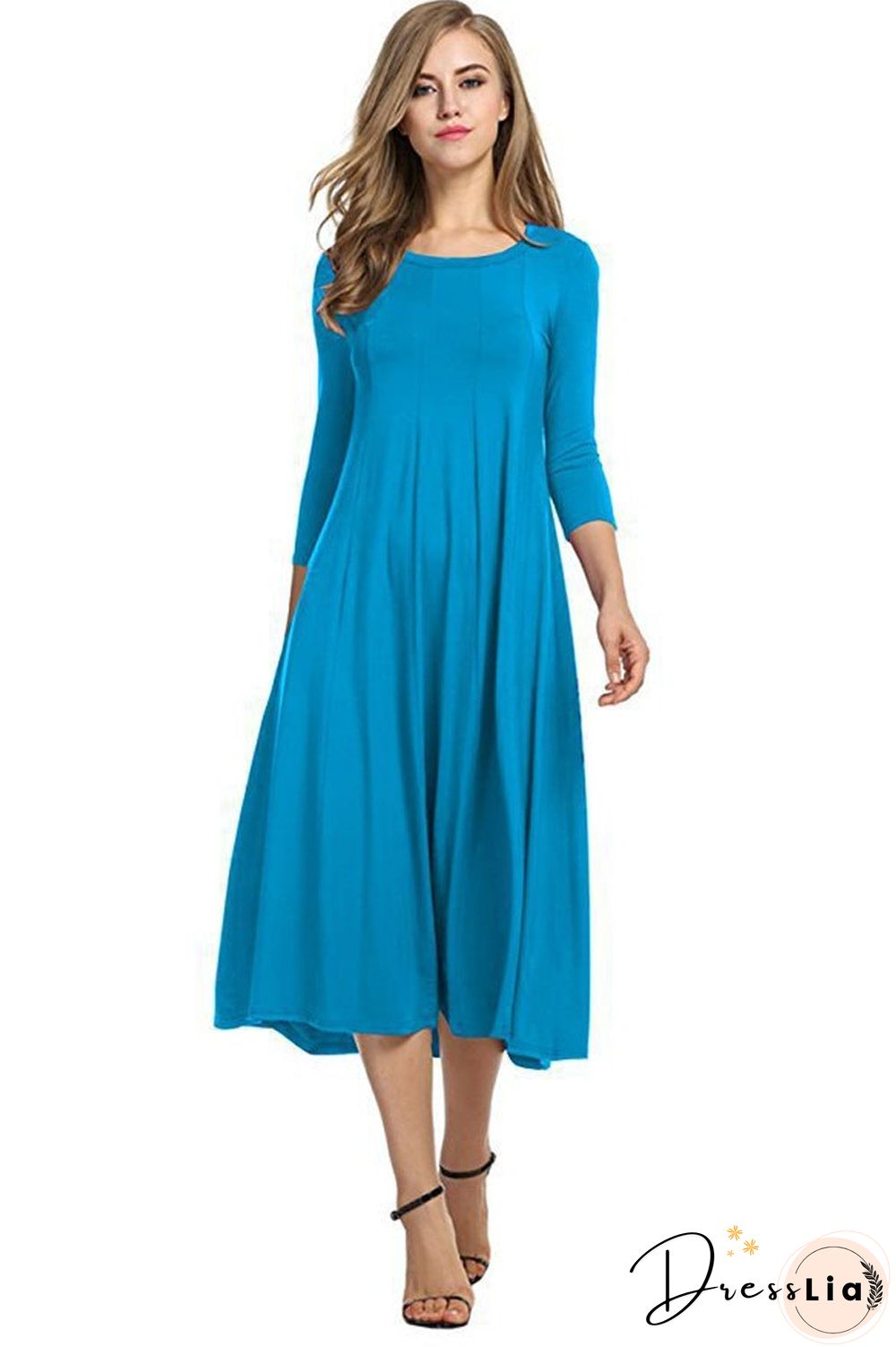 Casual Long Sleeve Pockets Casualdress