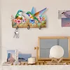 Diamond Painting Wooden Bird Flower Hooks Rail for Home Decor