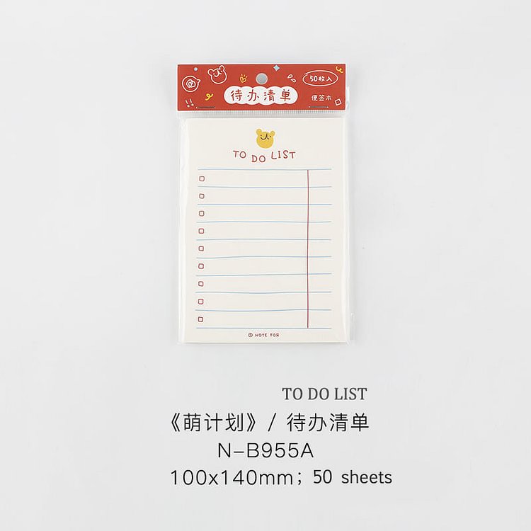 JOURNALSAY Cute Plan Series Creativity Kawaii Memo Pad No Sticky