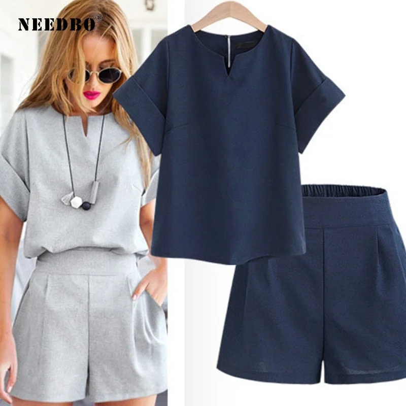 NEEDBO Sexy Womens Two Piece Sets Summer Business Casual Tracksuit Women 2 Piece Outfits for Women Elegant Set for Women Set
