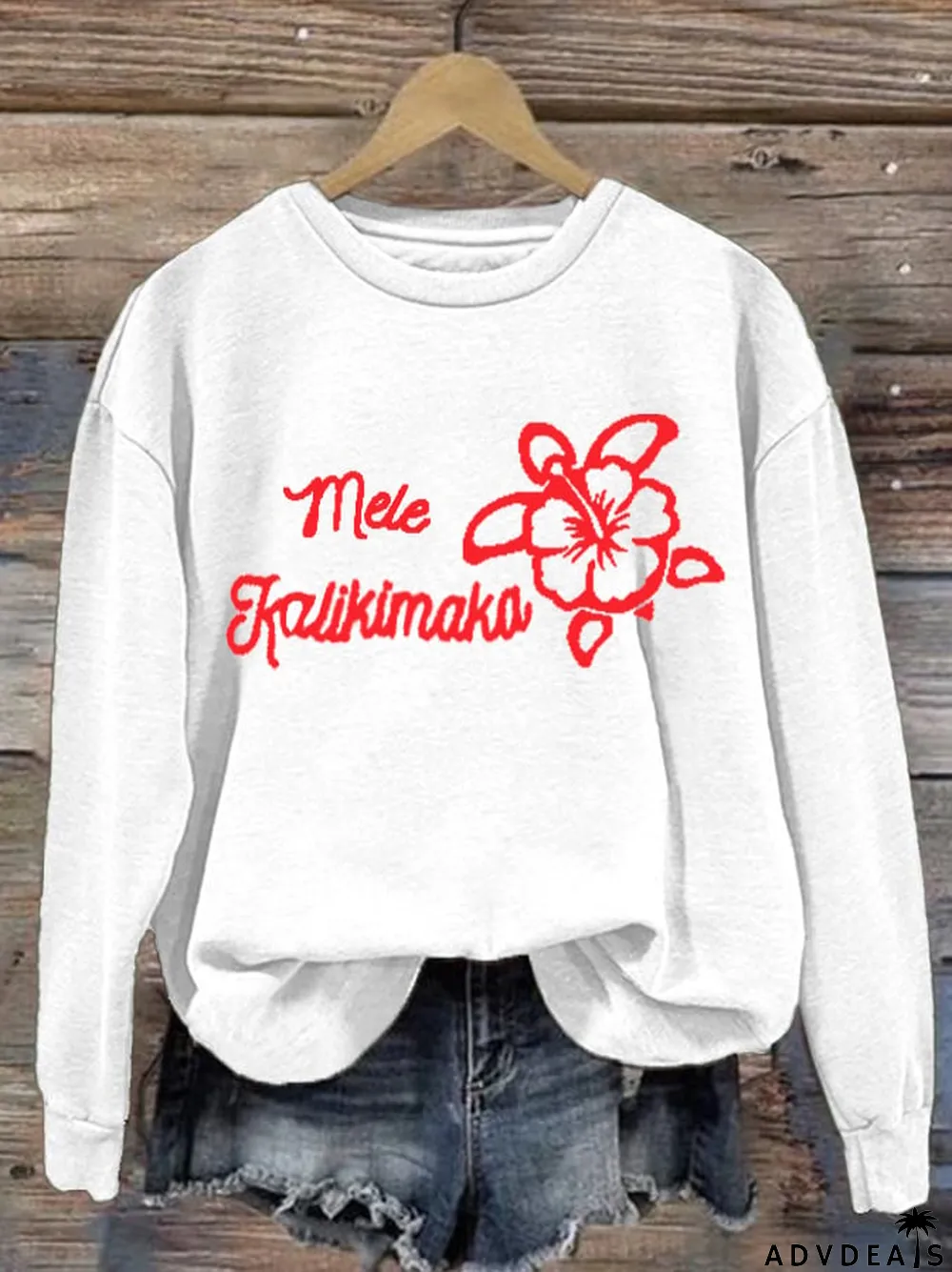 Women's Hawaiian Christmas Mele Kalikimaka Print Sweatshirt