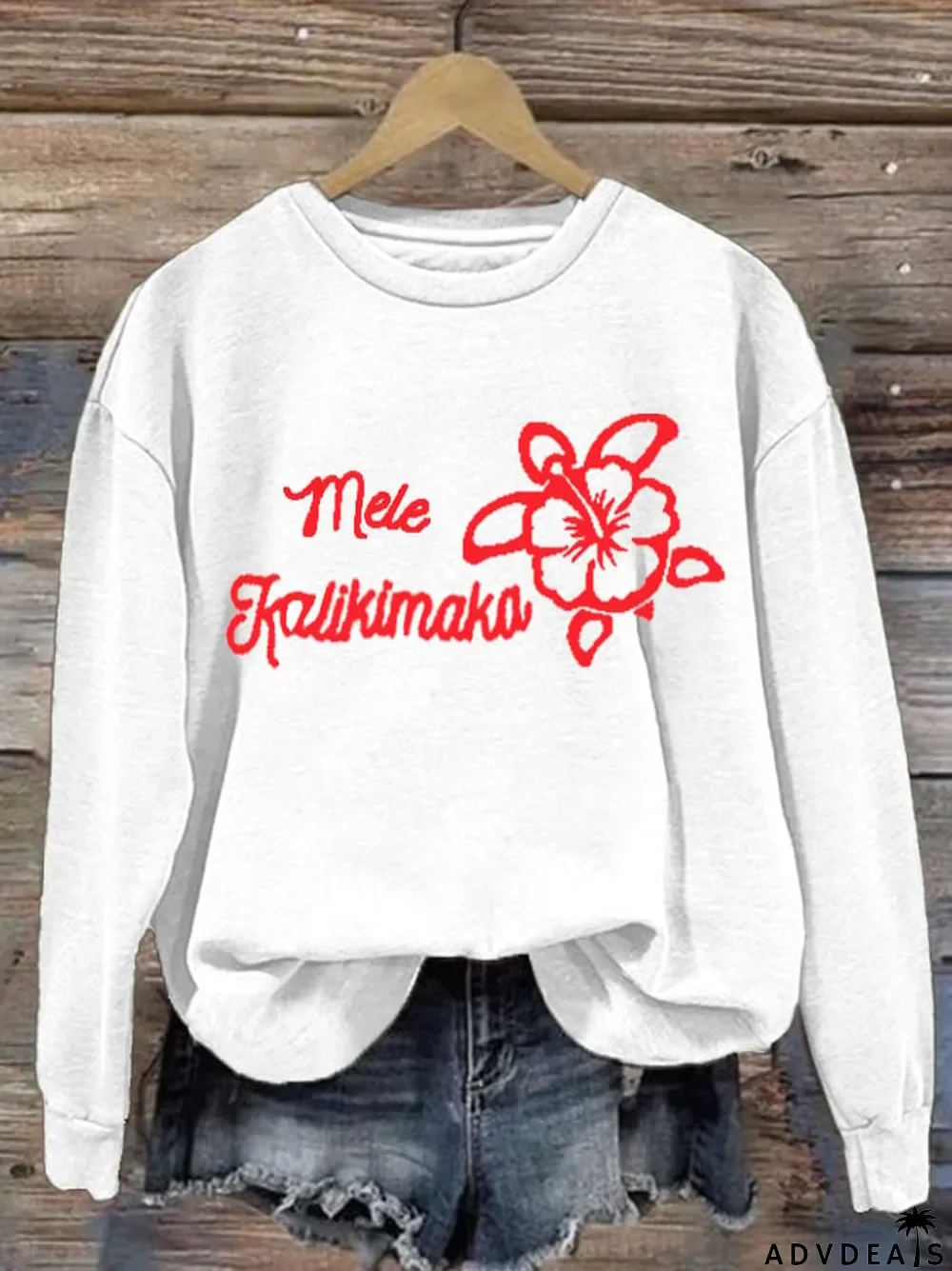 Women's Hawaiian Christmas Mele Kalikimaka Print Sweatshirt
