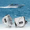 12V Stainless Steel Ships Horn with Base Bracket Marine Snail Electric Horns Waterproof Super Loud Car Horns for Speedboat Sailboats Yachts Car