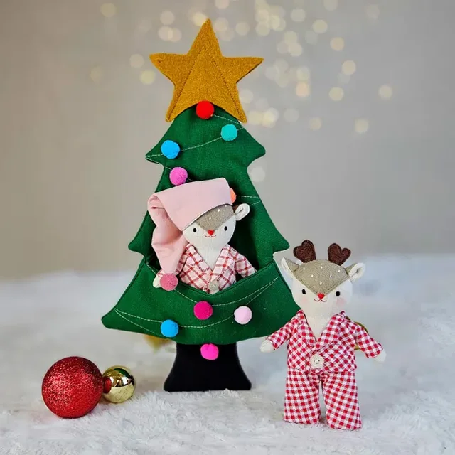 Mini Deer Doll & Christmas Tree Sleeping Bag Template Set - with Instructions
