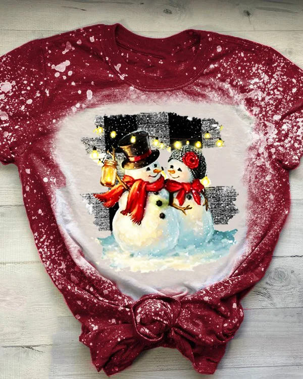 Christmas Snowman Tie Dye T-Shirt