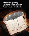 Leather Book Light Rechargeable touchless dimming 3 Colors, Magnetic Clip Anti-Blue Light Anti-Glare