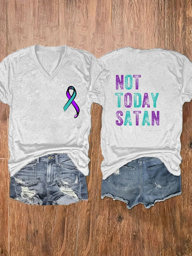 Women's 'Not Today Satan' Print T-Shirt socialshop
