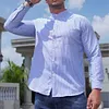  Gioiacombo&trade; Camicia a maniche lunghe a righe casual da uomo