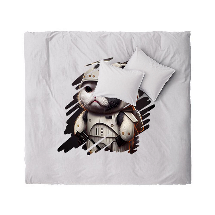 Cute Stormtrooper Meow, Cat Duvet Cover Set