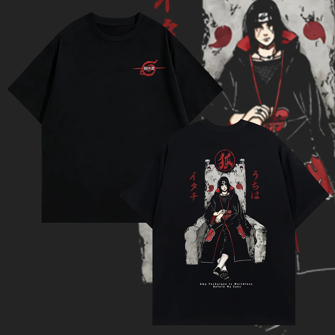 Uchiha Itachi Naruto Printed Oversized Unisex T-shirt