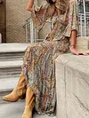 Floral Printed Long Sleeves Maxi Dress