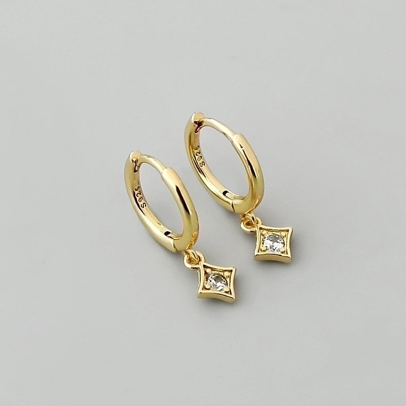 1 Pair Minimalist Geometric Plating Copper Drop Earrings