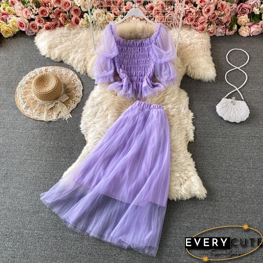 Mesh Chiffon Two-Piece Set P13426