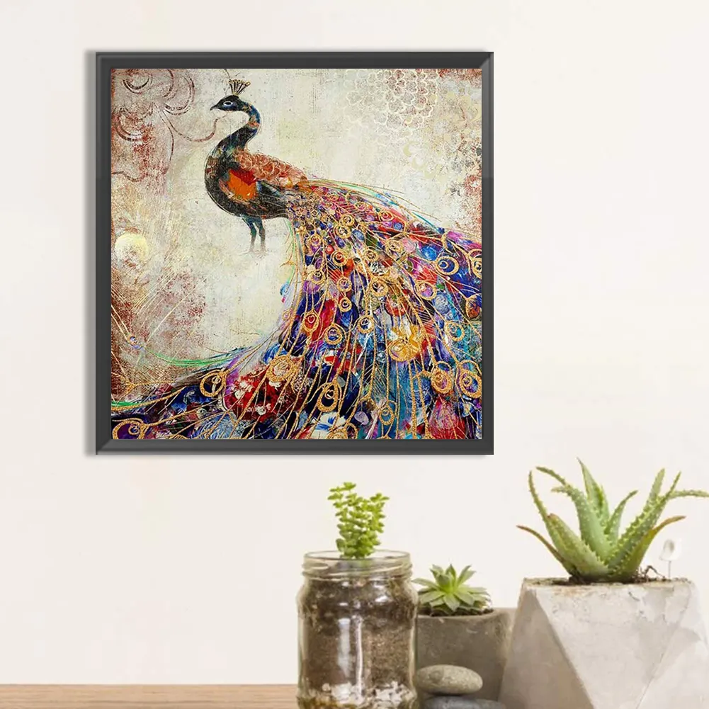 Full Round Diamond Painting 30*30cm - Peacock