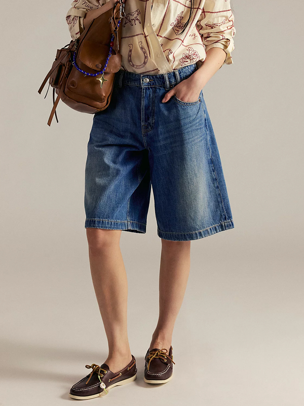 Loose Elastic Waist Casual Breathable Women's Denim Shorts tjj Shicloths