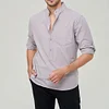 Gioiacombo&trade; Camicia Henley a maniche lunghe in cotone tinta unita da uomo
