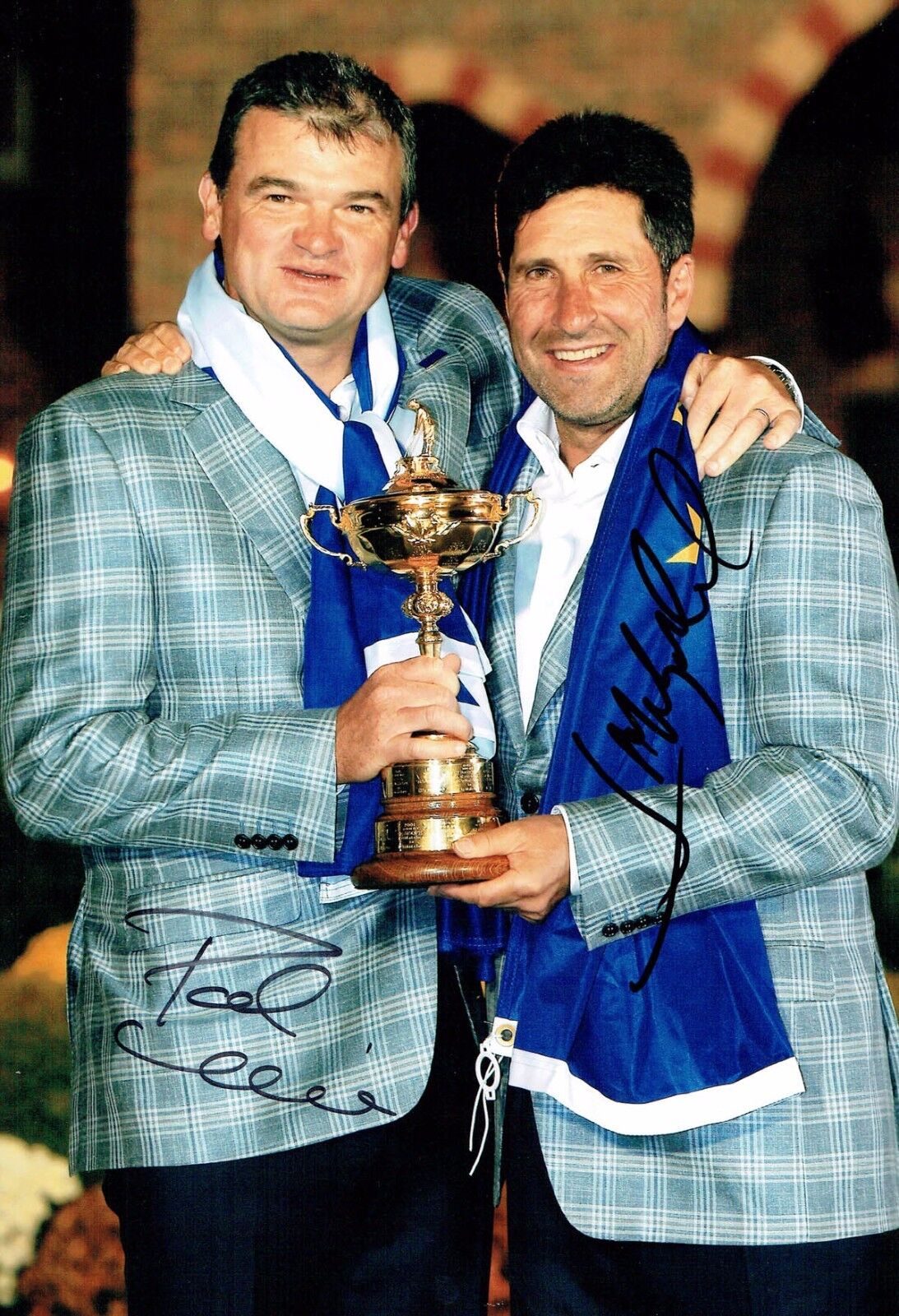 Paul LAWRIE & Jose Maria OLAZABAL SIGNED Autograph 12x8 Photo Poster painting AFTAL COA