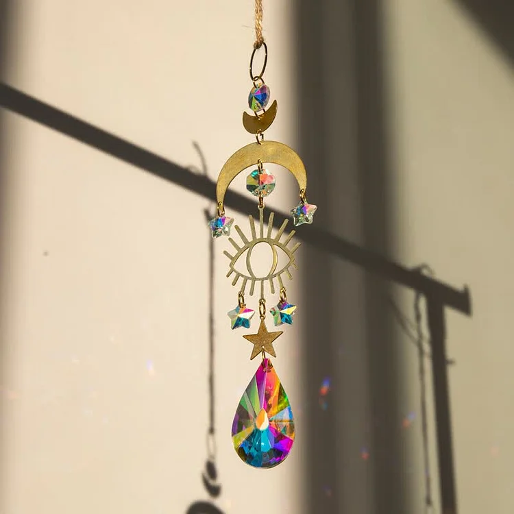 Evil Eye With Moon Protection Wind Chime