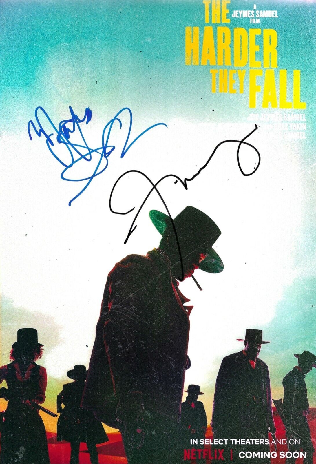 Jonathan Majors/Jeymes Samuel Signed The Harder They Fall 12x8 Photo Poster painting AFTAL