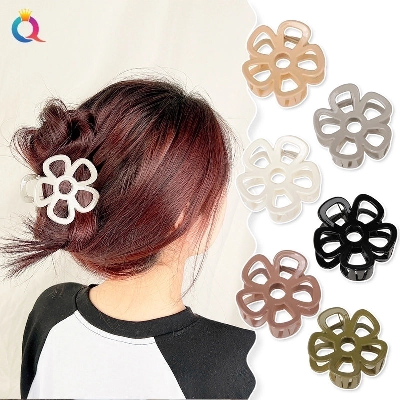 Fashion Flower Plastic Metal Stoving Varnish Hollow Out Hair Claws 1 Piece