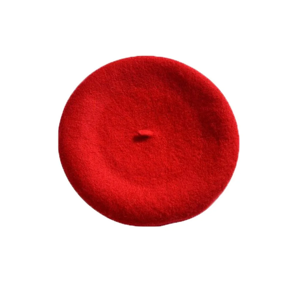 French Style Vintage Unisex Women Men Wool Warm Plain Beret Beanie Hat Cap Hot Selling Dropshipping