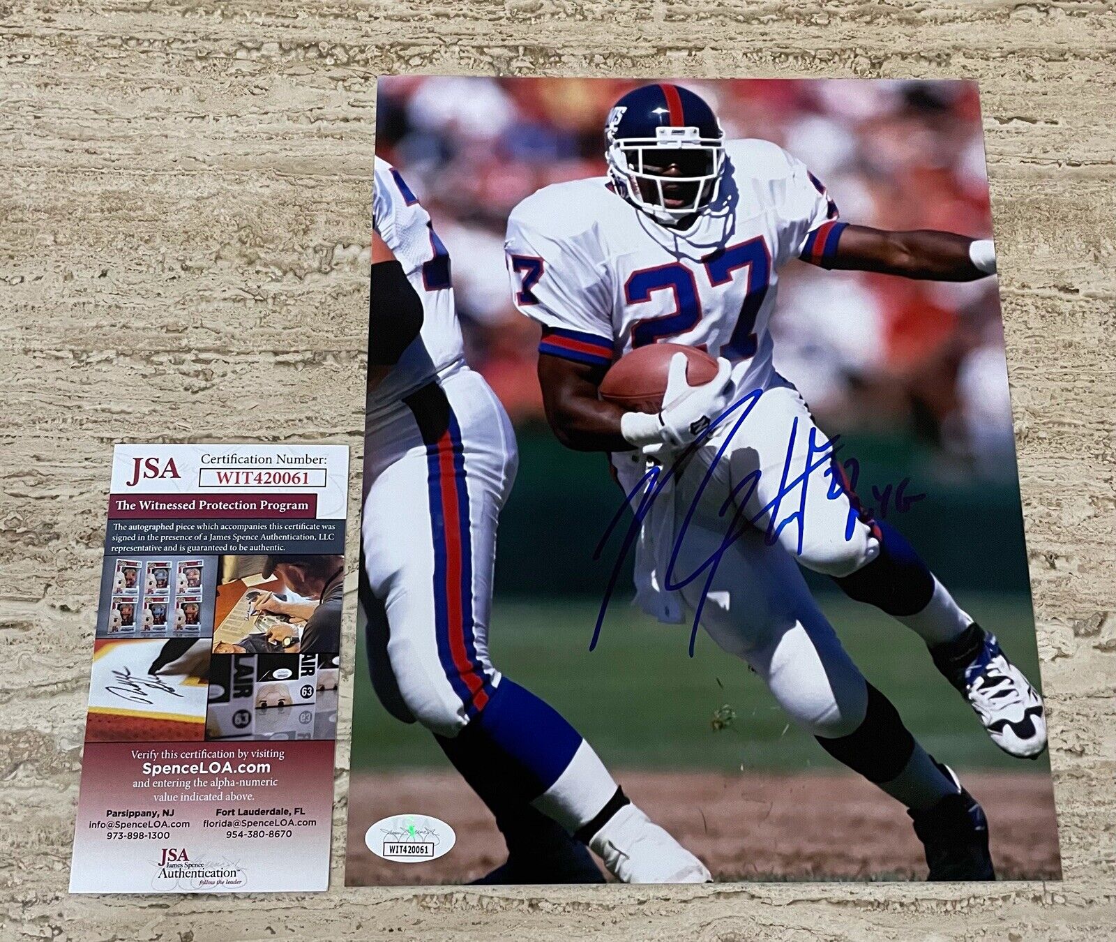 Rodney Hampton New York Giants Autographed Signed 8X10 Photo Poster painting JSA COA