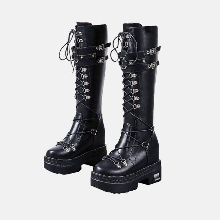 "Aamina" Lace-up High Boots