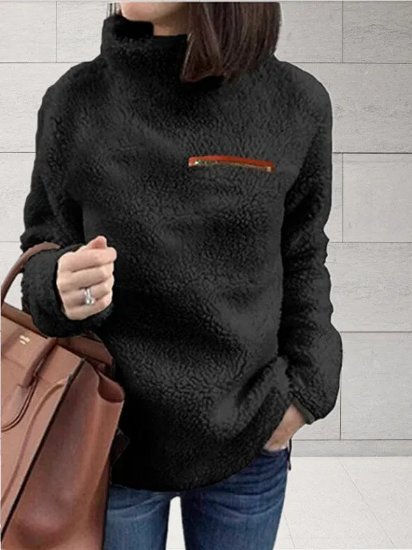 Women Long Sleeve Stand-up Collar Women Sweaters