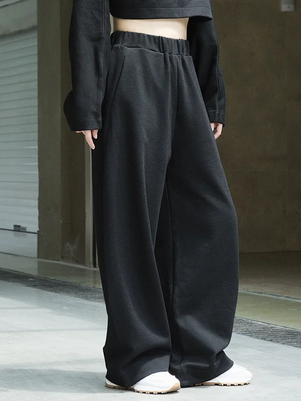 Casual Wide Leg Loose Solid Color Pants