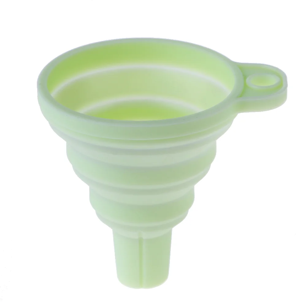 Protable Mini Silicone Foldable Liquid Funnel Hopper Kitchen Tool Gadget