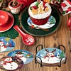 8pcs/set DIY Diamond Painting Art Coaster Kit with Holder (Christmas Snowman)