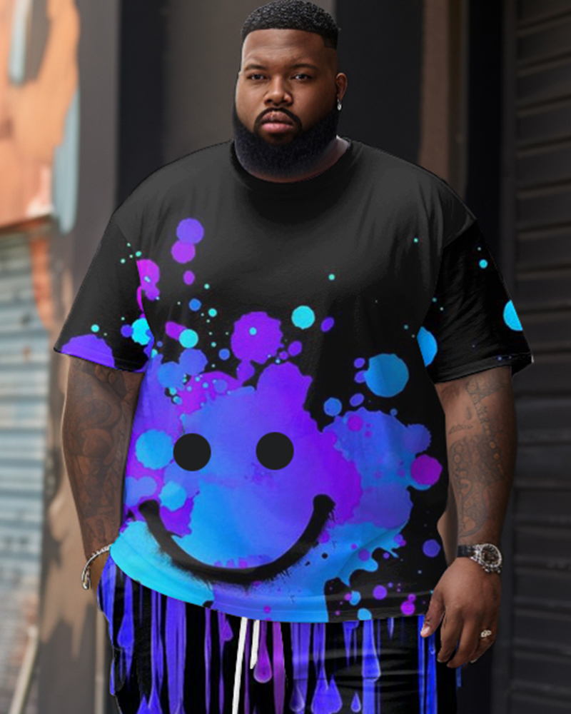 Phantom Smiley Print Big & Tall Men's T-shirts Set