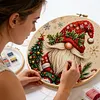 Stamped Cross Stitch Kit for Adults Christmas Gnome 11CT 45x45cm tapestrymarket