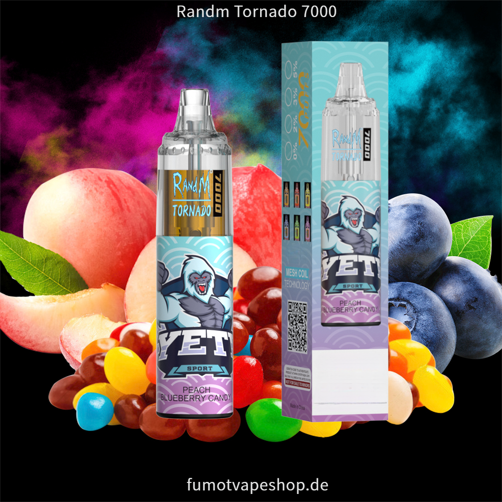 Randm Tornado 7000 Pfirsich-Blaubeer-Bonbons  fumotvapeshop