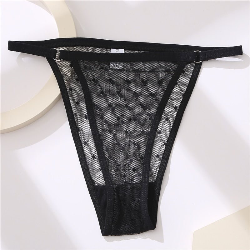 Sexy Transparent Lace Mesh Women Briefs Female Underwear Breathable Low Waist Panties Lady Thongs Intimates Lingerie M-2XL